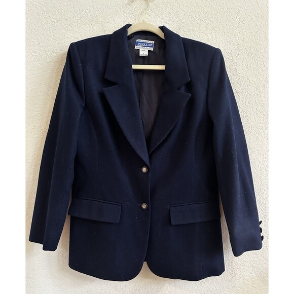 Vtg Pendleton Blazer Womens 6 Blue Wool‎ Long Sleeve Button Front Jacket USA - Picture 1 of 13